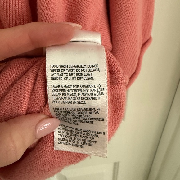 MOTHER The Boxy Crop V-Neck Short Sleeve Sweater Top Pink Size XS - Picture 6 of 11